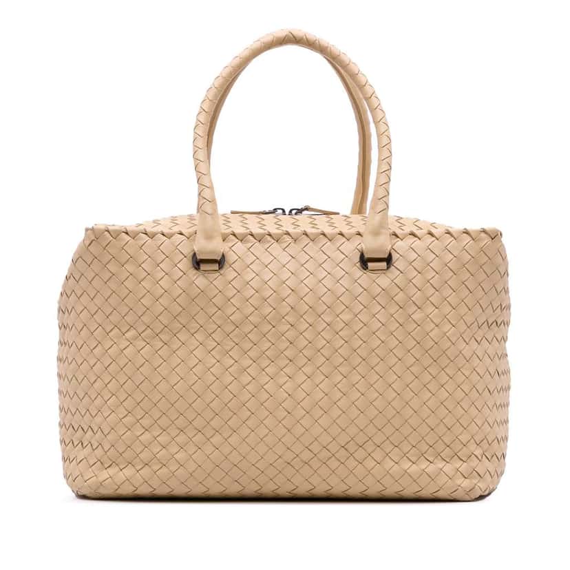 Bottega Veneta Nappa Intrecciato Brick Tote Brown Leather Good condition - Front View
