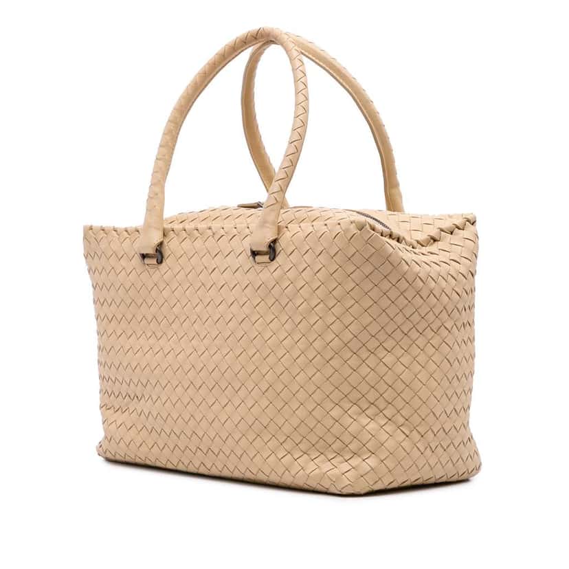 Bottega Veneta Nappa Intrecciato Brick Tote Brown Leather Good condition - Back View