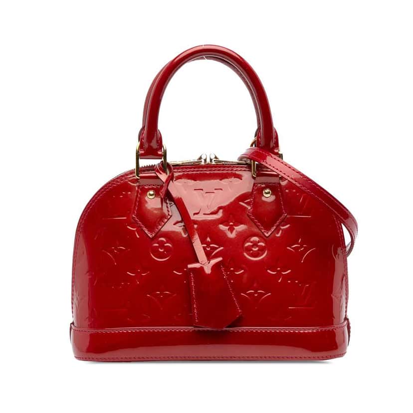 Louis Vuitton Monogram Vernis Alma BB Red Leather Good condition - Front View