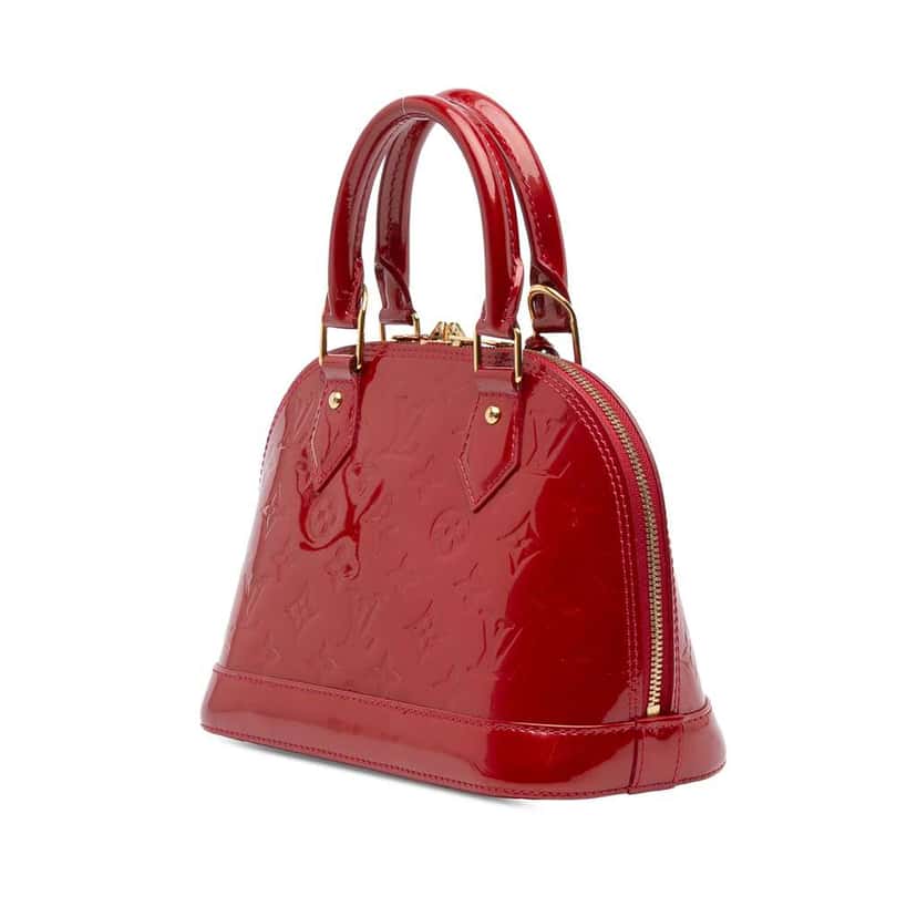 Louis Vuitton Monogram Vernis Alma BB Red Leather Good condition - Back View