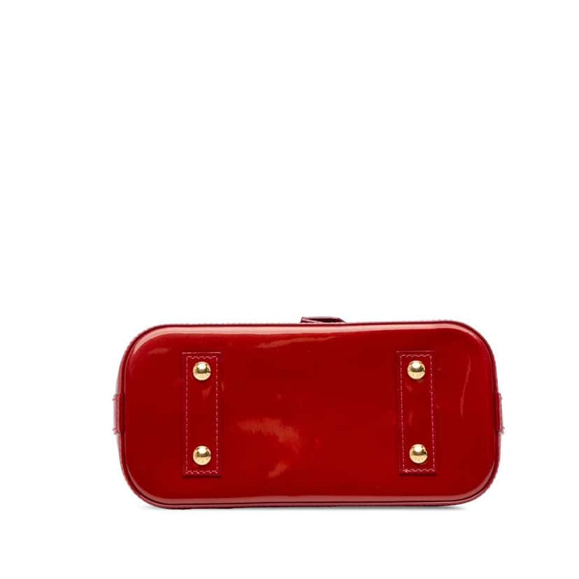 Louis Vuitton Monogram Vernis Alma BB Red Leather Good condition - Inside View