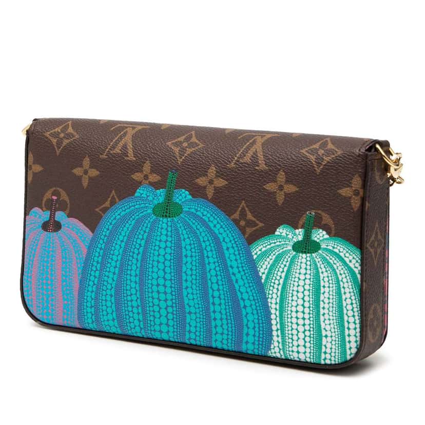 Louis Vuitton Yayoi Kusama Monogram Pumpkins Pochette Felicie Brown Good condition - Back View