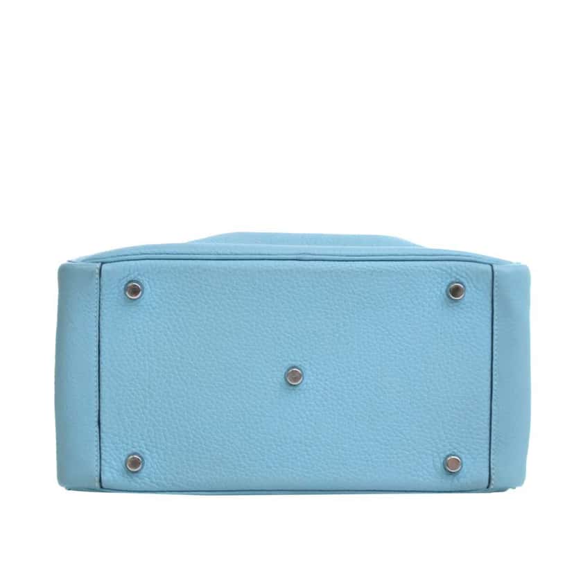 Hermès Clemence Lindy 30 Blue Leather Good condition - Box View