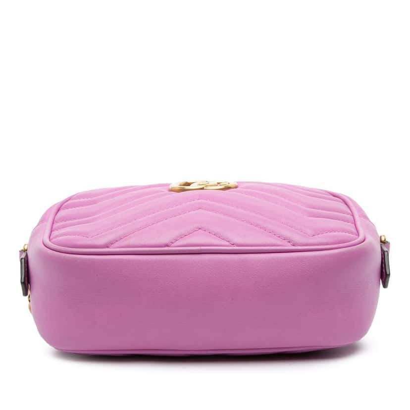 Gucci Mini GG Marmont Matelasse Leather Crossbody Pink Leather Good condition - Inside View