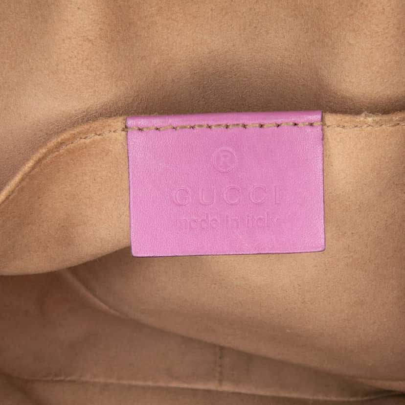 Gucci Mini GG Marmont Matelasse Leather Crossbody Pink Leather Good condition - Box View