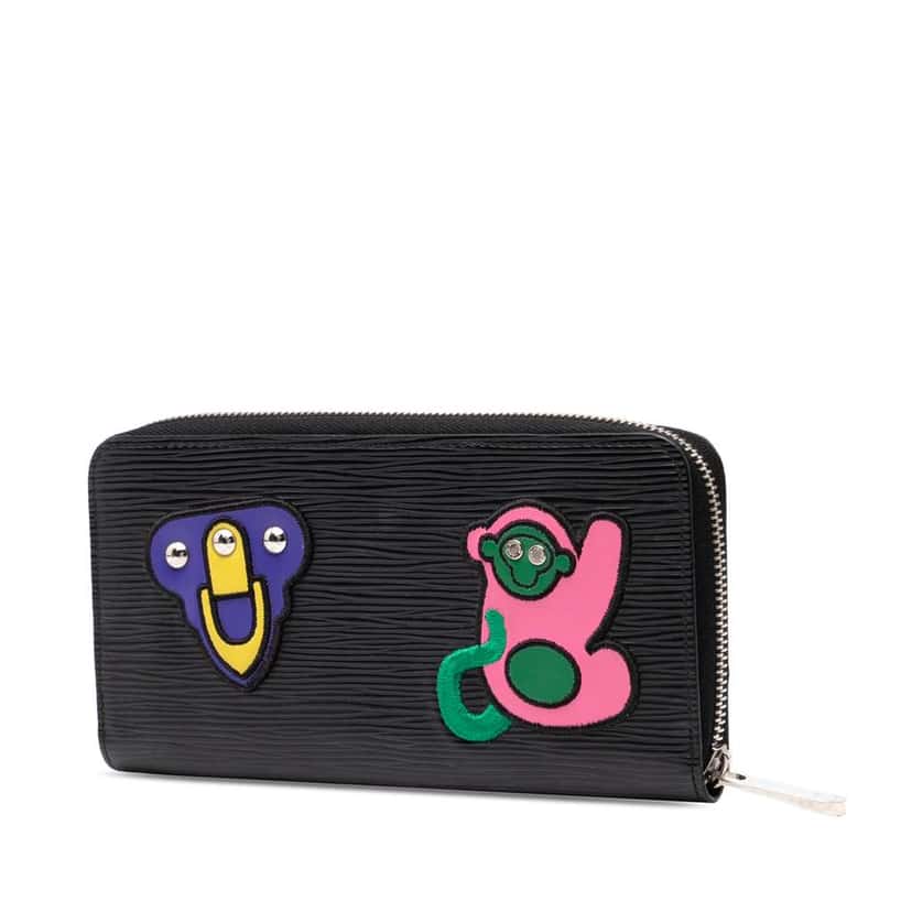 Louis Vuitton Epi Patches Zippy Wallet Black Leather Good condition - Back View