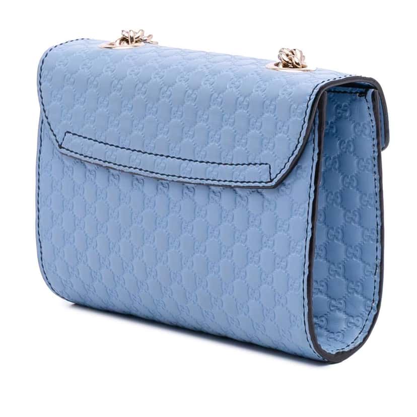Gucci Mini Microguccissima Emily Crossbody Blue Leather Good condition - Back View
