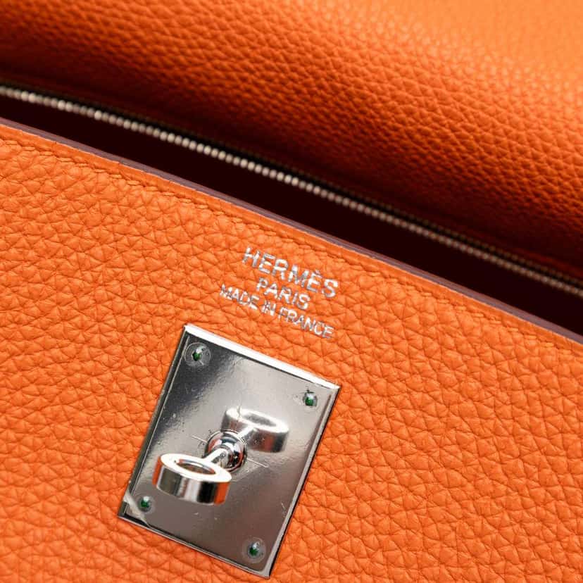 Hermès Togo Kelly II Retourne 35 Orange Leather Good condition - Box View