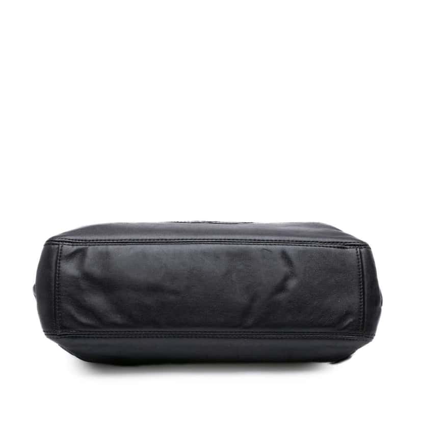 Chanel CC Lambskin Tortoise Top Handle Tote Black Leather Good condition - Inside View