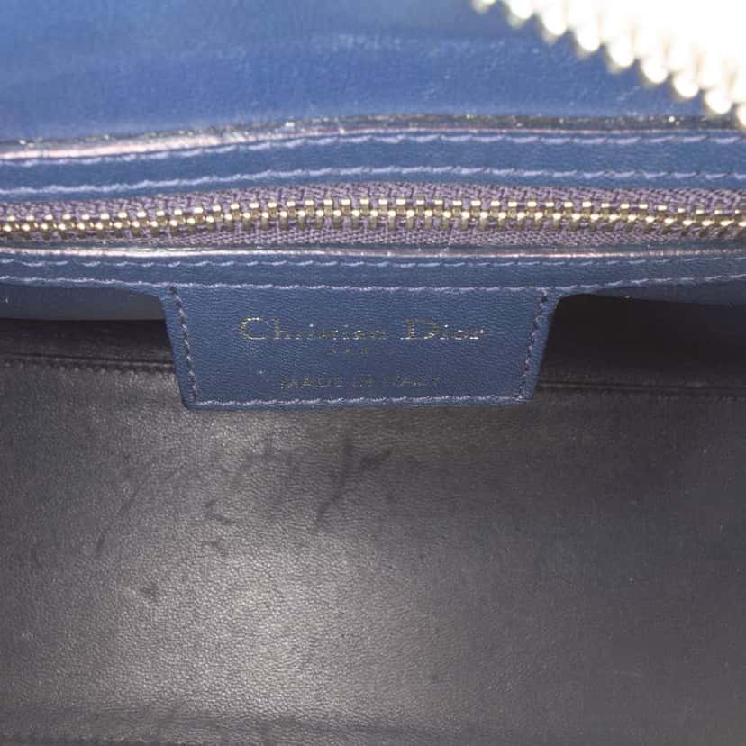 Dior Medium Tweed Lady Dior Blue Tweed Good condition - Box View