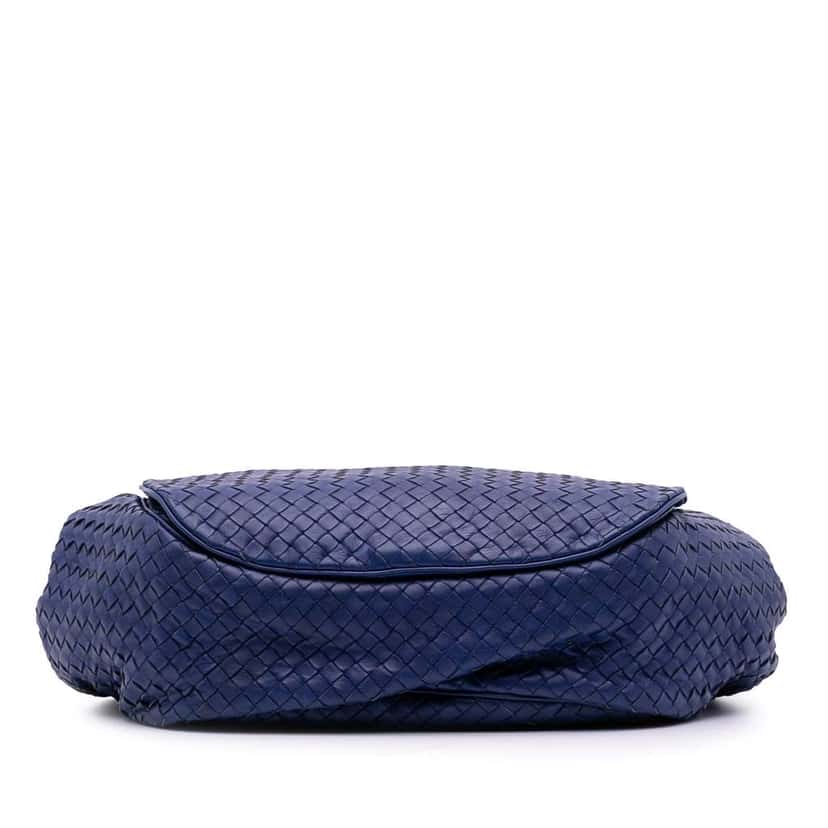Bottega Veneta Nappa Intrecciato Flap Crossbody Blue Leather Good condition - Inside View
