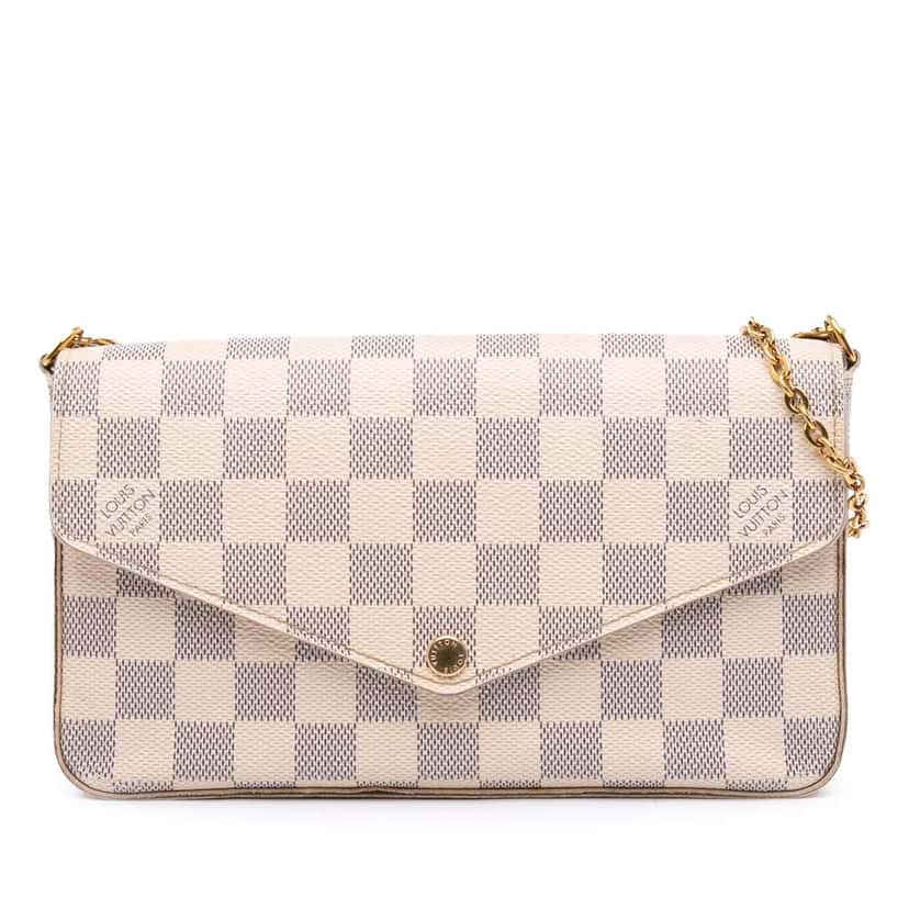 Louis Vuitton Damier Azur Pochette Felicie White Canvas Good condition - Front View
