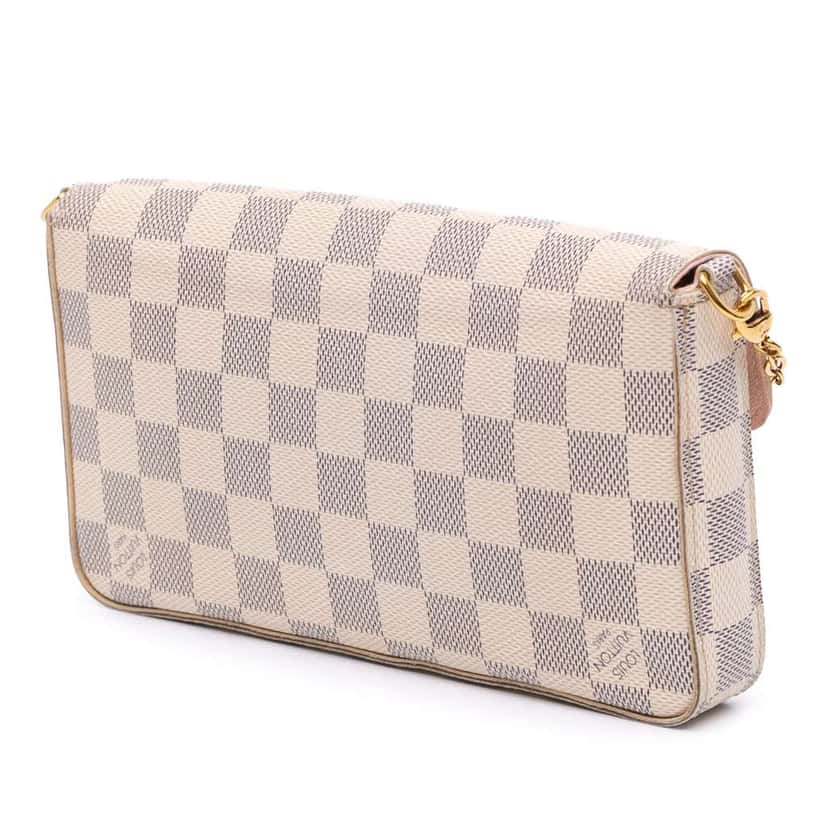 Louis Vuitton Damier Azur Pochette Felicie White Canvas Good condition - Back View