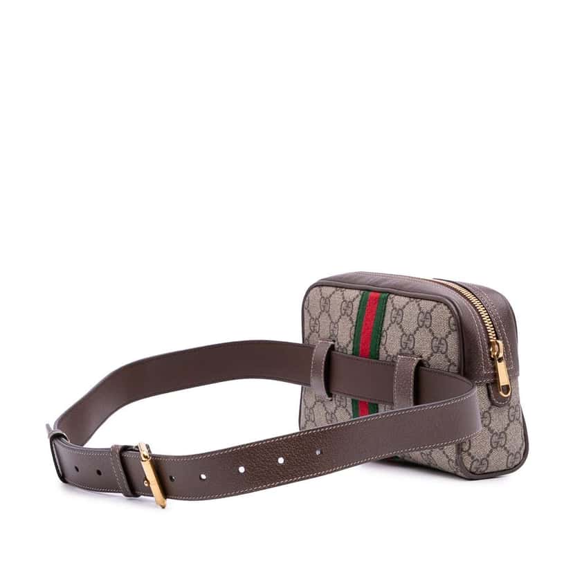 Gucci Small GG Supreme Ophidia Belt Bag Brown Canvas Good condition - Back View