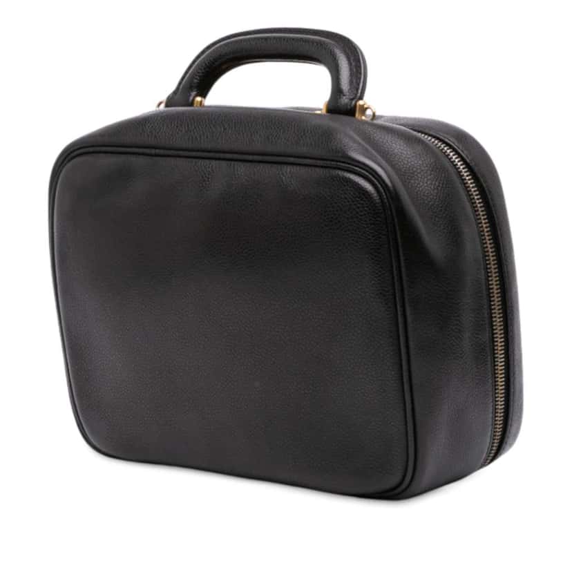 Chanel CC Caviar Vanity Case Black Leather Good condition - Back View