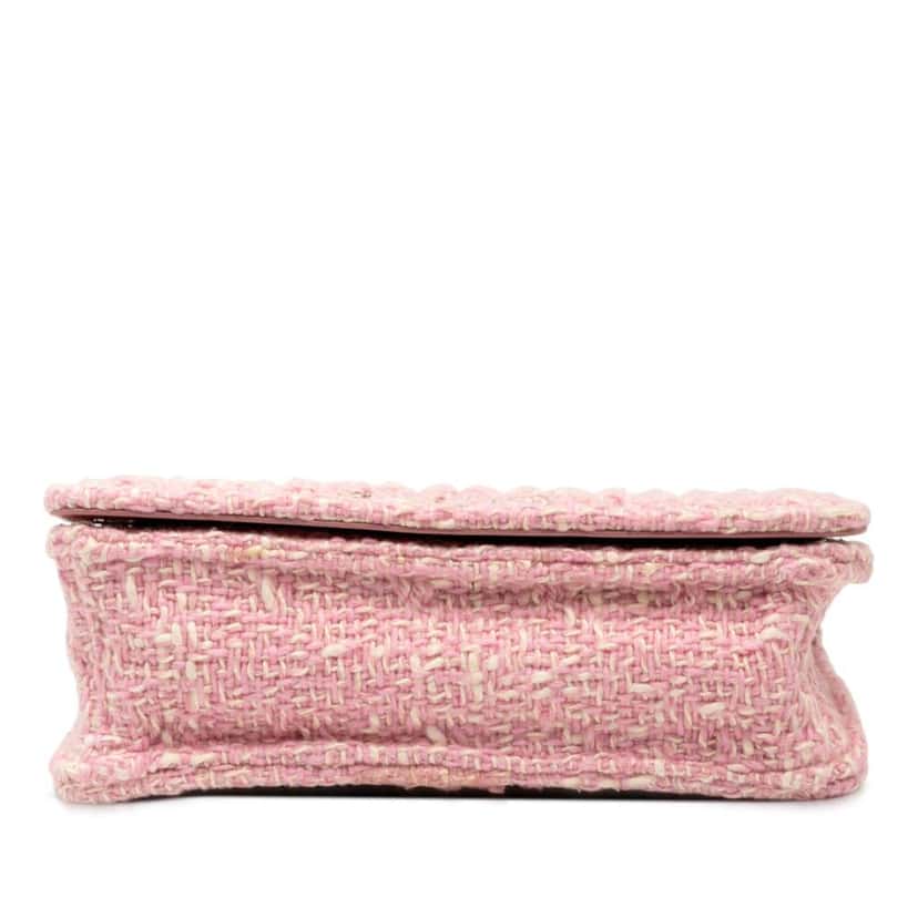 Miu Miu Matelasse Tweed Faux Pearl Chain Shoulder Bag Pink Tweed Good condition - Inside View