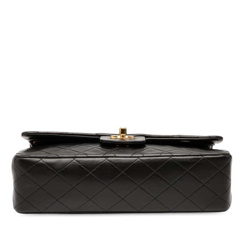 Chanel Medium Classic Lambskin Double Flap Black Leather Good condition - Inside View