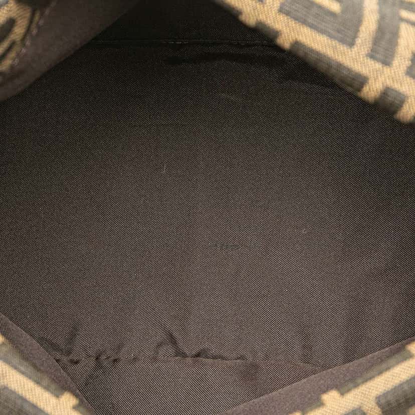 Fendi Zucca Canvas Double Flap Shoulder Bag Brown Canvas Good condition - Model View