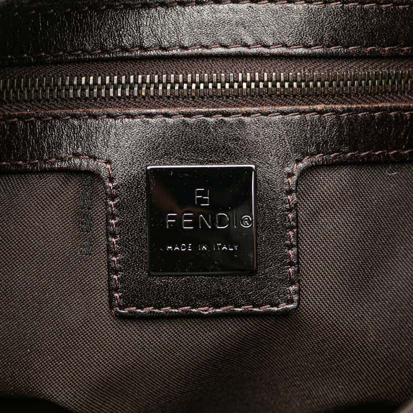 Fendi Zucca Canvas Double Flap Shoulder Bag Brown Canvas Good condition - Box View