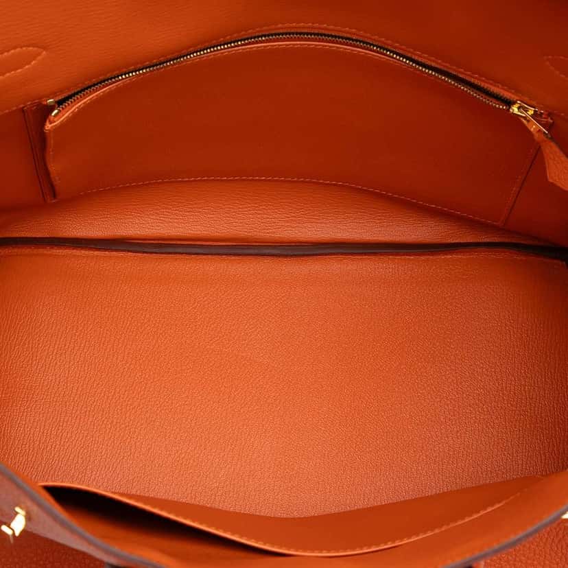 Hermès Togo Birkin Retourne 35 Orange Leather Good condition - Model View