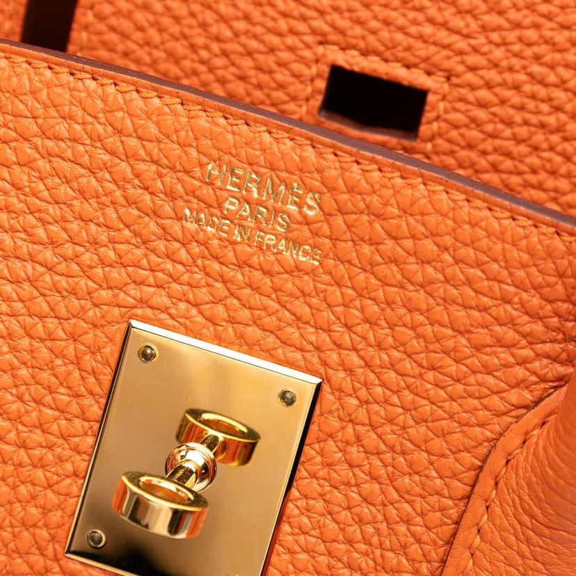 Hermès Togo Birkin Retourne 35 Orange Leather Good condition - Box View