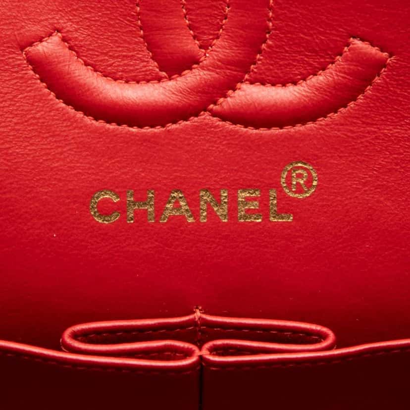 Chanel Small Classic Lambskin Double Flap Red Leather Good condition - Box View