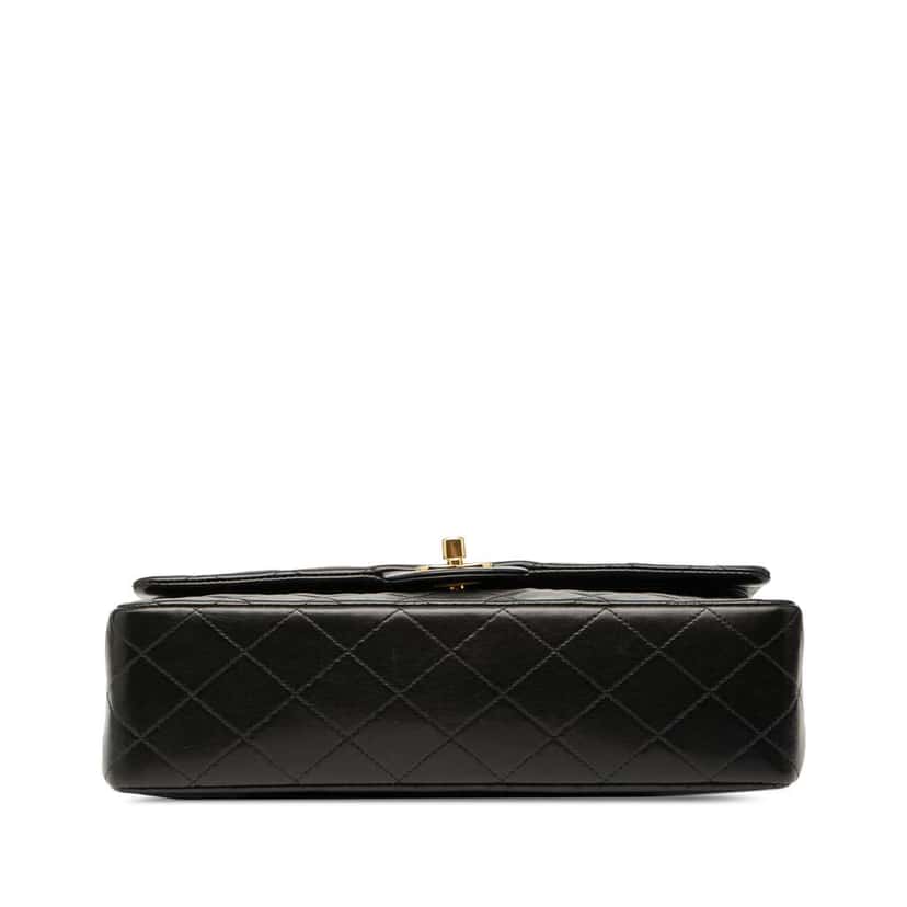 Chanel Medium Classic Lambskin Double Flap Black Leather Good condition - Inside View