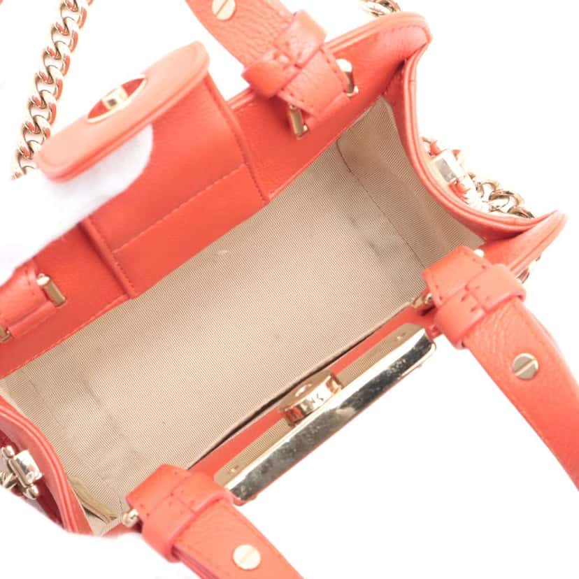 Chanel Mini Calfskin Label Click Shopping Tote Red Leather Good condition - Inside View