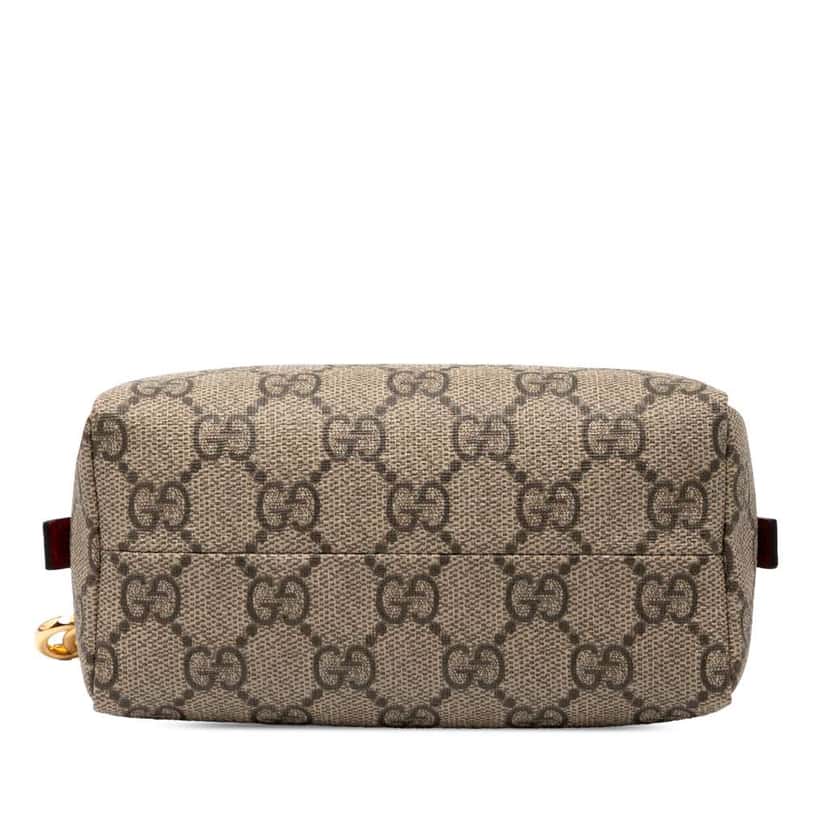 Gucci GG Supreme Ophidia Cosmetic Case Brown Canvas Good condition - Inside View