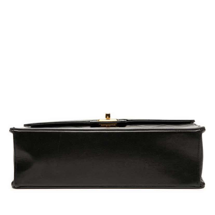 Chanel Medium Quilted Lambskin Mademoiselle Single Flap Black Leather Good condition - Inside View