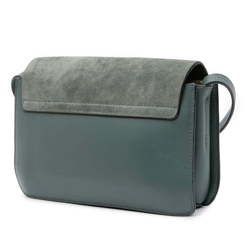 Chloé Small Suede and Calfskin Faye Crossbody Blue Leather Good condition - Back View