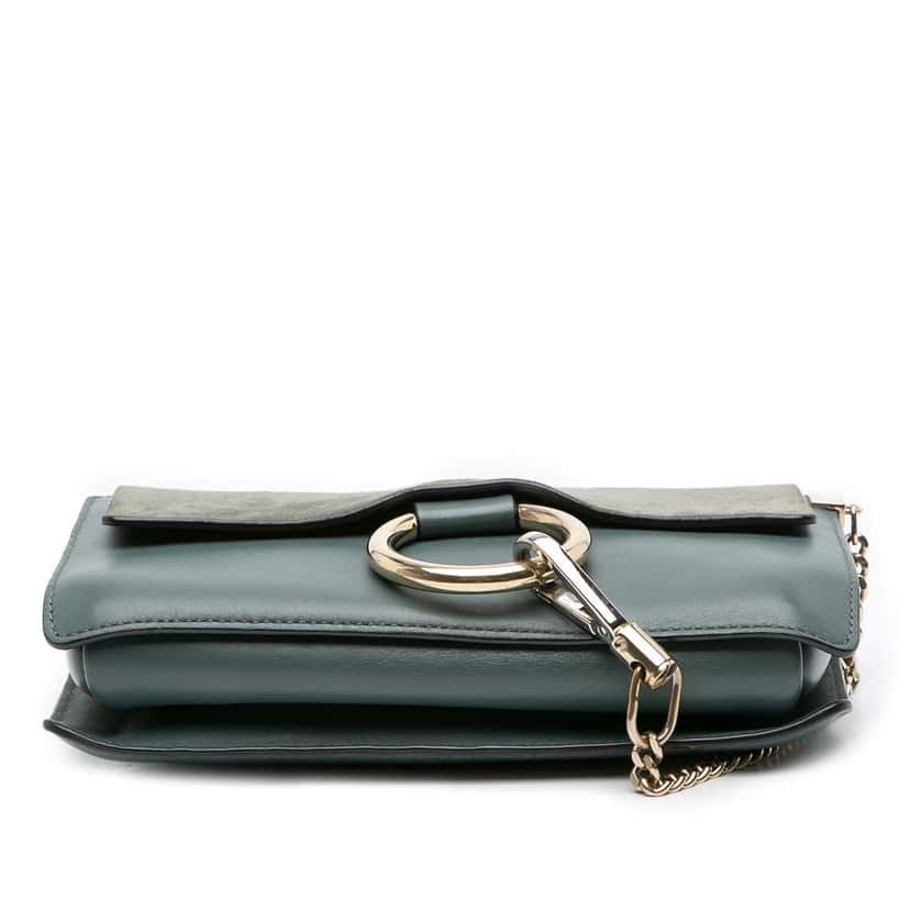 Chloé Small Suede and Calfskin Faye Crossbody Blue Leather Good condition - Inside View