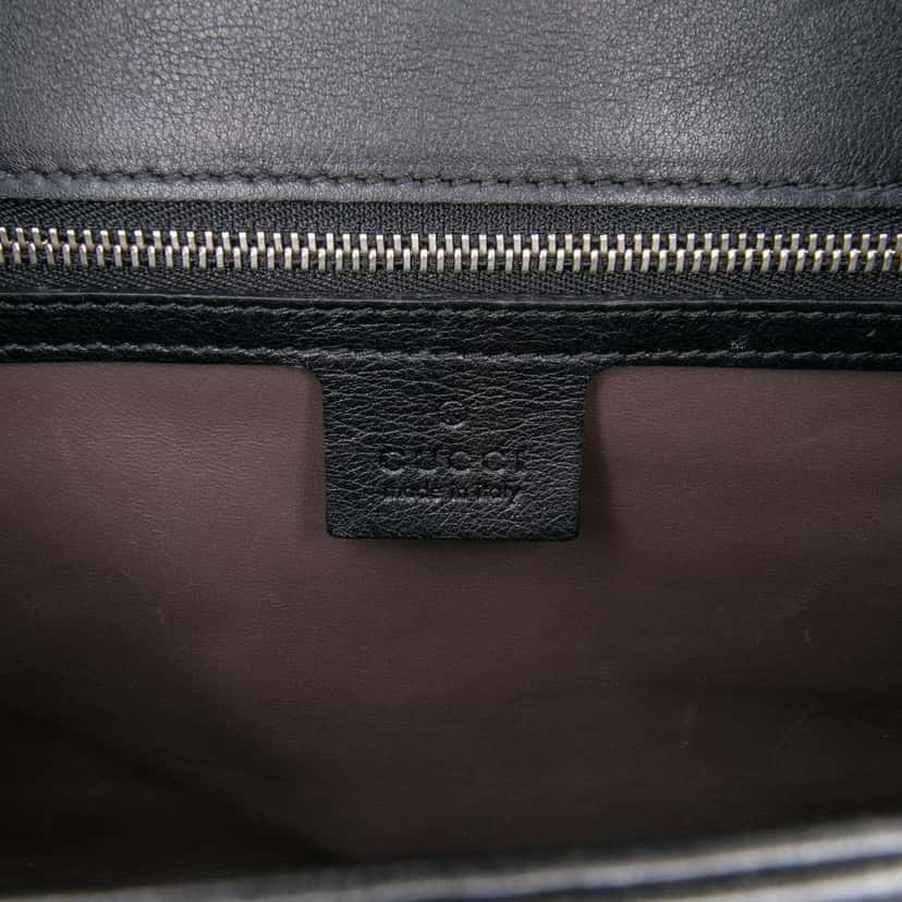 Gucci Medium Patent Dollar Interlocking G Crossbody Black Leather Good condition - Box View
