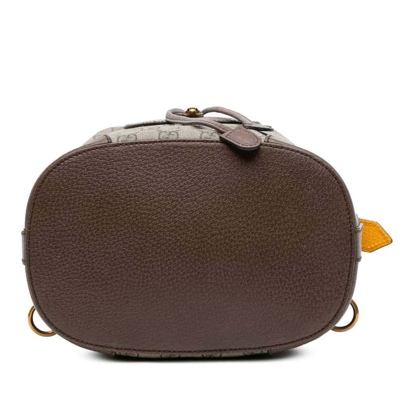 Gucci GG Supreme Neo Vintage Drawstring Bucket Bag Brown Canvas Good condition - Inside View