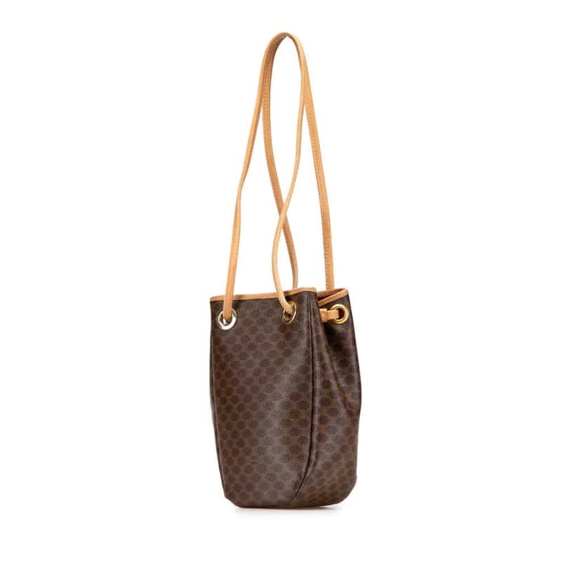 Celine Macadam Coated Canvas Bucket Bag Brown Canvas Good condition - Back View