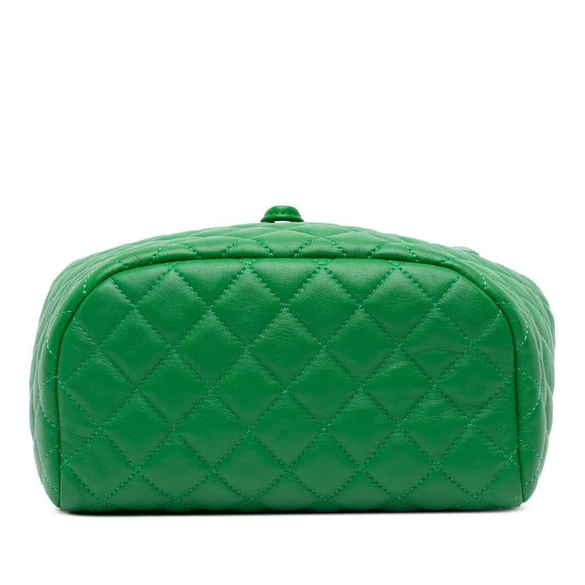 Chanel Small Lambskin Urban Spirit Backpack Green Leather Good condition - Inside View