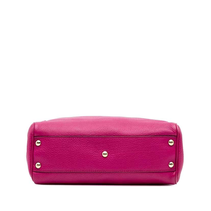 Gucci Small Calfskin Bamboo Shopper Satchel Pink Leather Good condition - Inside View