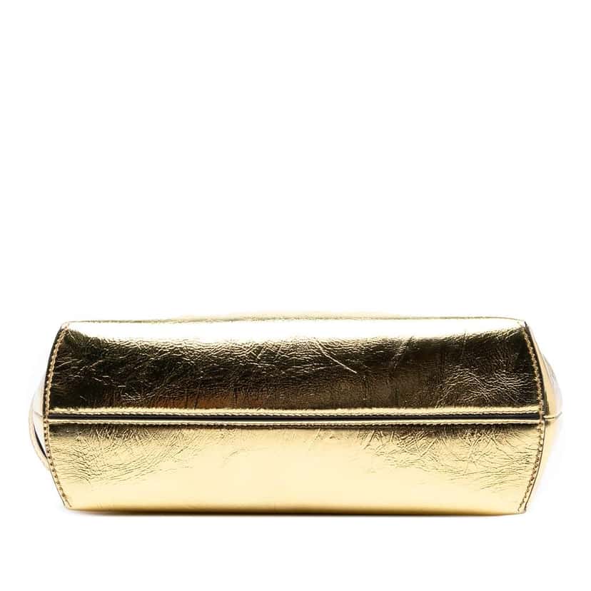 Fendi Small Metallic Nappa Fendi First Crossbody Gold Leather Good condition - Inside View