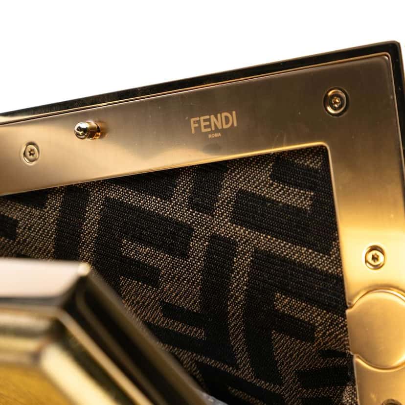Fendi Small Metallic Nappa Fendi First Crossbody Gold Leather Good condition - Box View