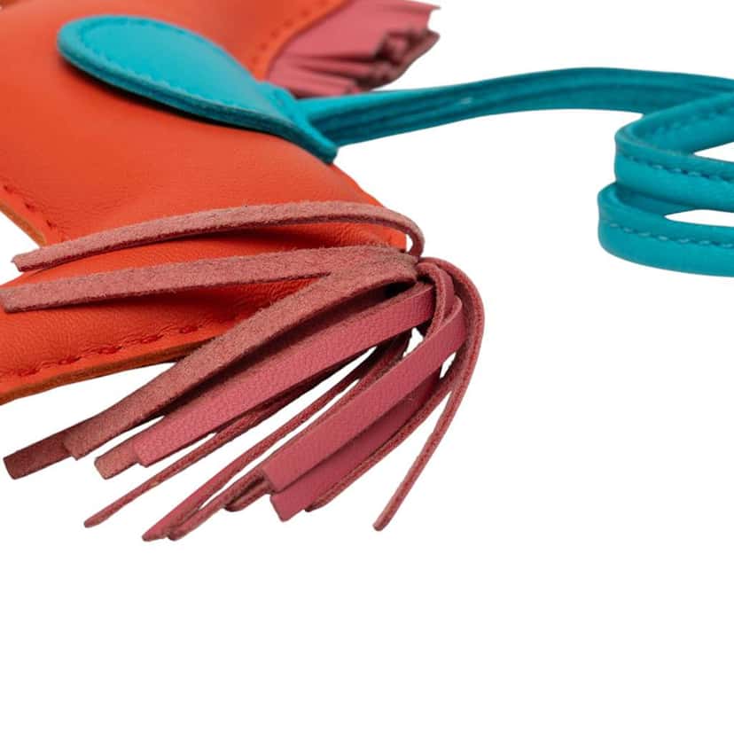 Hermès Milo Lambskin Grigri Rodeo Bag Charm MM Orange Leather Good condition - Inside View