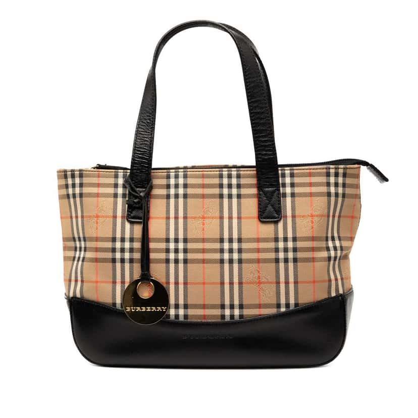 Burberry Haymarket Check Canvas Tote Brown Canvas Good condition - Front View