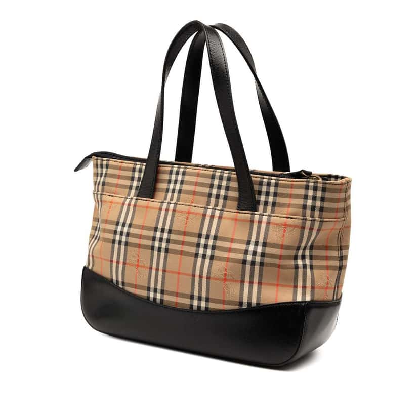 Burberry Haymarket Check Canvas Tote Brown Canvas Good condition - Back View