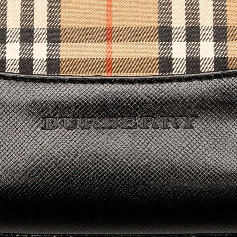 Burberry Haymarket Check Canvas Tote Brown Canvas Good condition - Box View