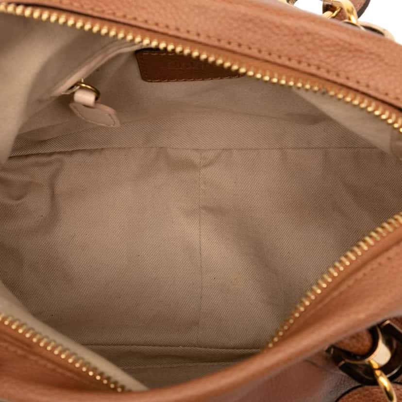 Chloé Small Pebbled Calfskin Paraty Satchel Brown Leather Good condition - Model View