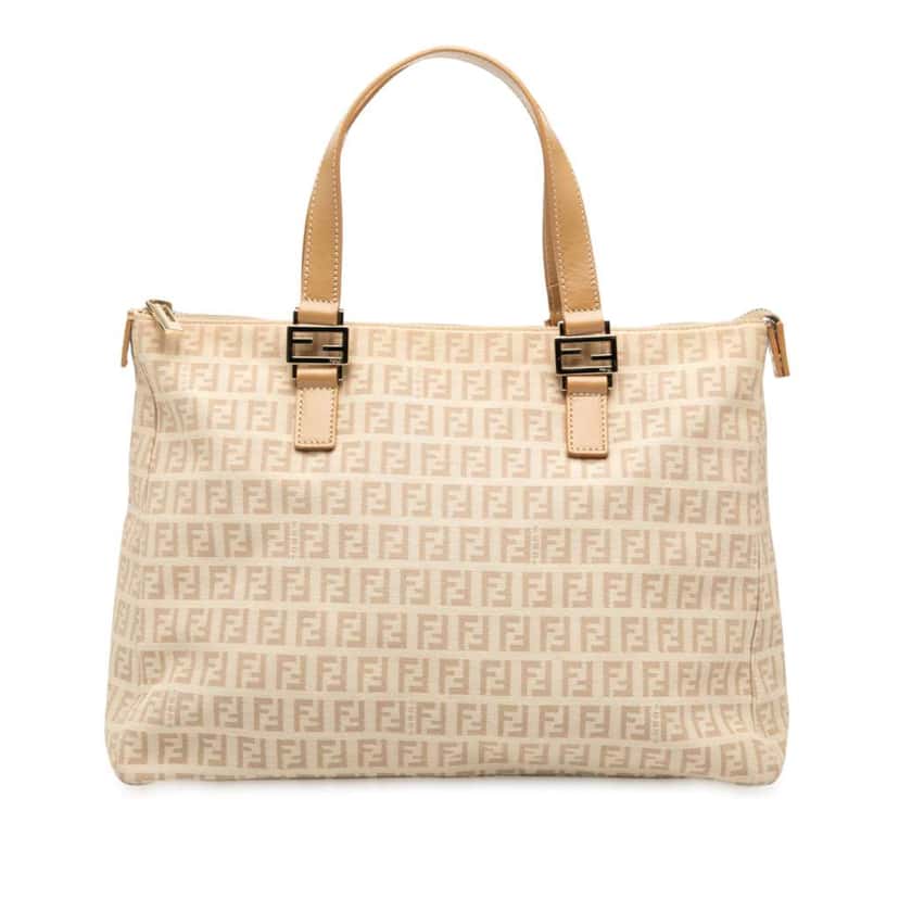 Fendi Zucchino Canvas Tote Brown Canvas Good condition - Front View