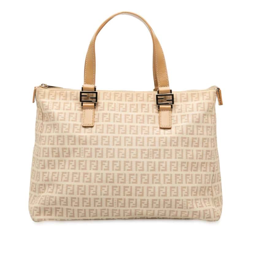 Fendi Zucchino Canvas Tote Brown Canvas Good condition - Back View
