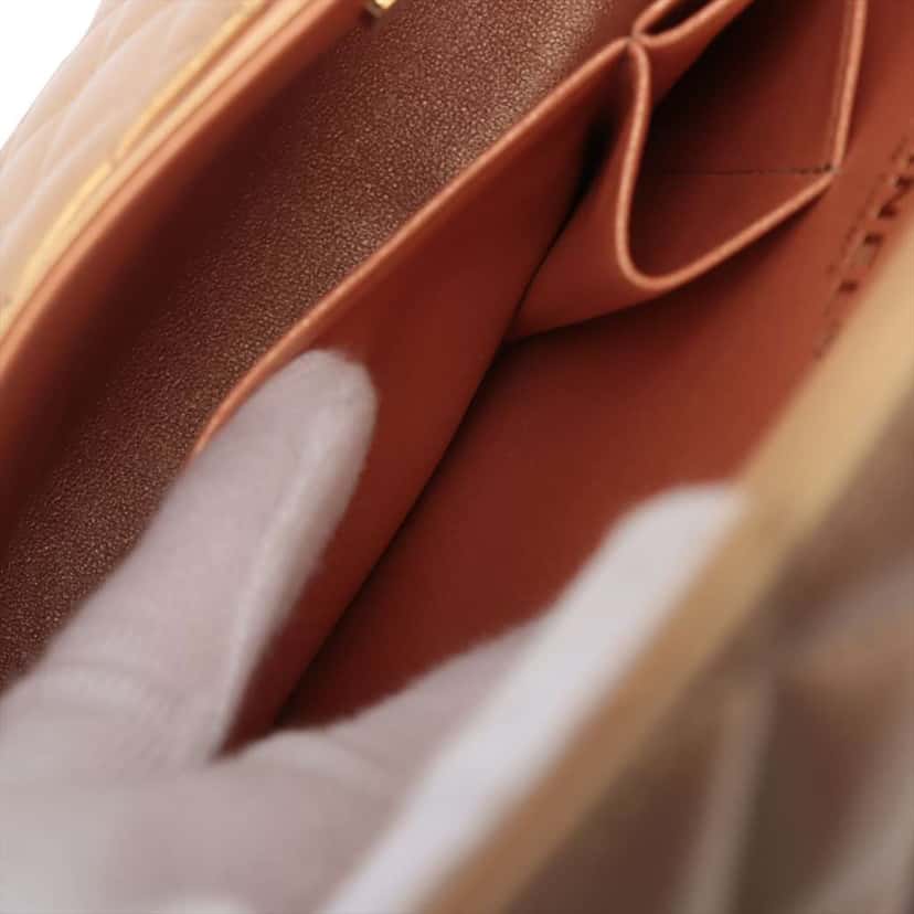Chanel Medium Classic Lambskin Double Flap Brown Leather Good condition - Box View