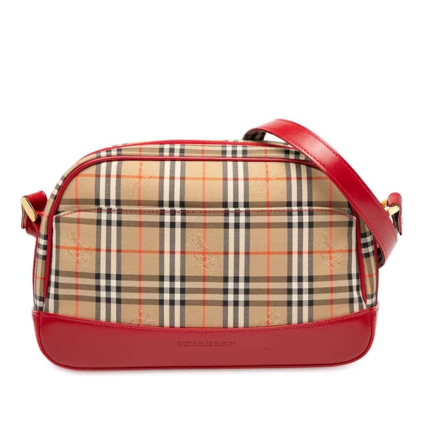 Burberry Haymarket Check Canvas Crossbody Brown Canvas Good condition - Front View