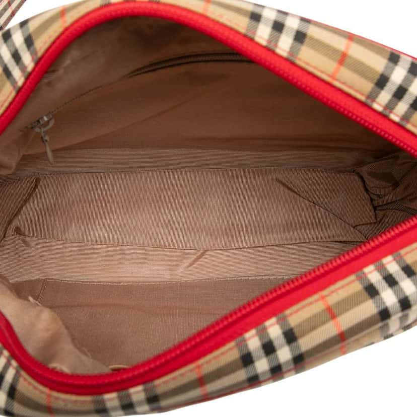 Burberry Haymarket Check Canvas Crossbody Brown Canvas Good condition - Model View