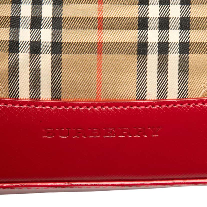 Burberry Haymarket Check Canvas Crossbody Brown Canvas Good condition - Box View